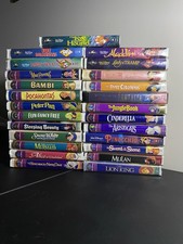Walt Disney RARE Black Diamond Masterpiece Collection VHS Movies Lot Of 25