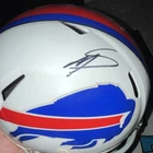 Buffalo Bills Autographed White Riddell Football Helmet Beckett Authenticated