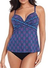 Miraclesuit Women's Size 8 Allura Underwire Foam Cup Tankini Swimsuit Top