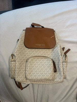 Michael Kors Abbey Cargo Backpack White/Tan