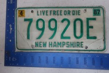 New Hampshire License Plate Tag NH 1987 87 Natural Sticker