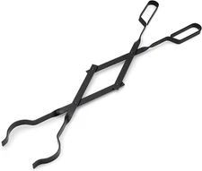 Outdoor Campfire Fireplace Tongs, 26" Long, Log Grabber, Black