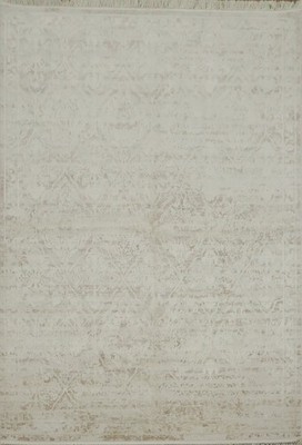 Minimalist Beige Area Rug 5x8 Ft Contemporary Abstract Oriental Bedroom Carpet