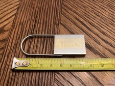Harrods Knightsbridge Gold Silver Tone Key Ring Vintage FREE SHIPPING