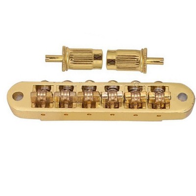 Gold 6 Roller Bridge Tremolo Saddles With Two Posts For LP EPI Electric Guitar C