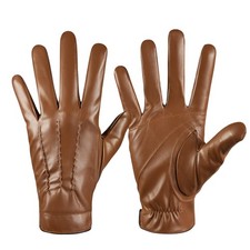 Winter Leather Touchscreen Gloves for Men - Cashmere Lined Driving Gloves