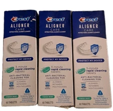 Crest Aligner Care Deep Cleaning Tablets 60 Count Pack of 3 for Aligners