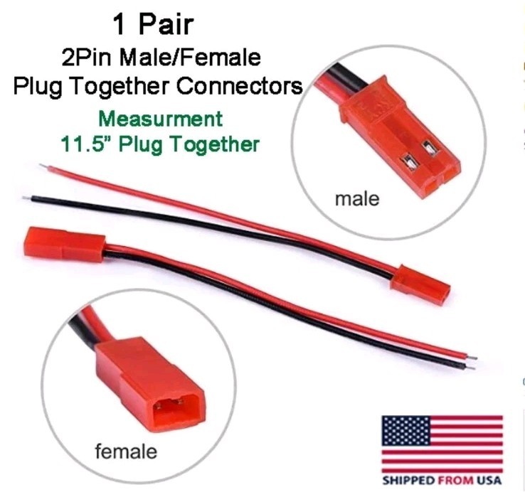 JST 2Pin Connector Male/Female Plug Cable 11.5