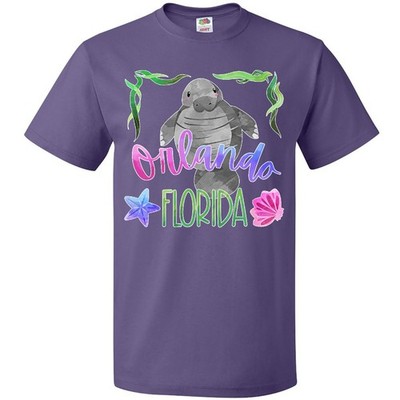 Inktastic Orlando Florida Cute Swimming Manatee T-Shirt Summer State City Home