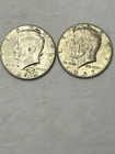 Pair Of 1967 Kennedy Half Dollars 40 Percent Silver . No Mint Marks