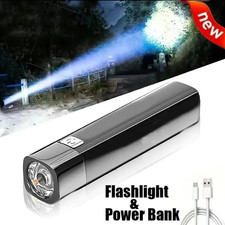 3-Mode Portable LED Tactical Flashlight USB Rechargeable Power Bank Mini Torch