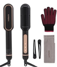 Negative Ionic Hair Straightener Brush Hair Straightening Comb with LED Display