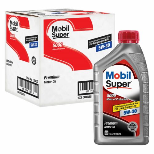 5w30 Mobil Super 5000 Premium Motor Oil 12 Quarts in Case - New Stock!! - Foto 1 di 4