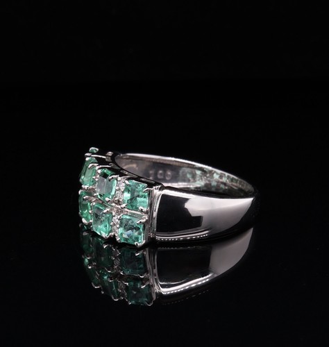 Vintage Emerald & Diamond Platinum Ring Size N Val $9095 - Picture 3 of 5