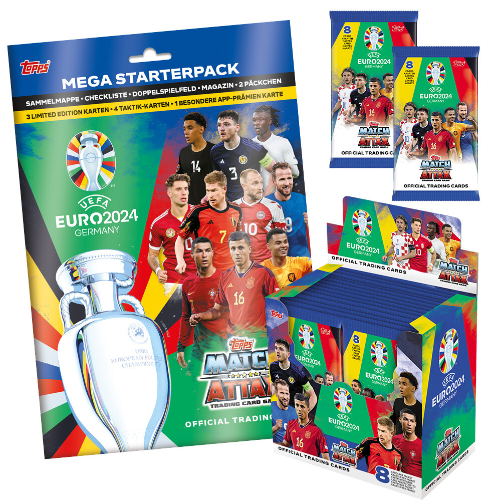 Topps UEFA Euro 2024 Germany Match Attax Sammelkarten – Mega Multipack Mit Limitierten Karten