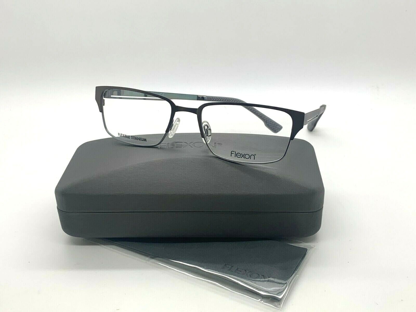 Authentic FLEXON E 1044 210  Eyeglasses BROWN Frame 55-18-145mm TITANIUM