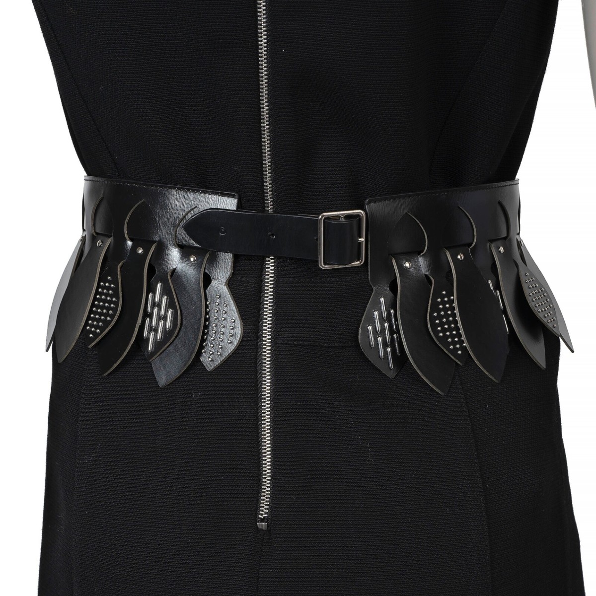 ALAIA PARIS Belt Black Leather Lace-Up Corset Laser Cut Italy 75 Size Medium ALAÏA Laser-cut leather belt | NET-A-PORTER main image 3