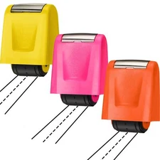 3 Pcs Dashed Handwriting Line Practice Roller Stamp Self Inking Line Rolling ...