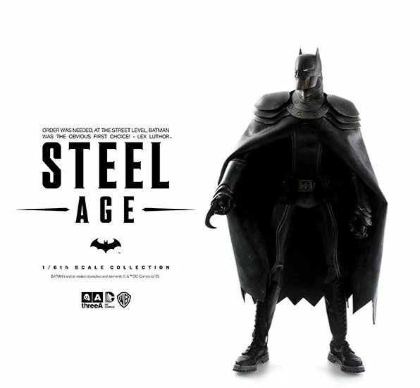 Figura ThreeA 3A DC Ashley Wood Edad de Acero Batman Versión Noche 1/6 Foto 3 de 4