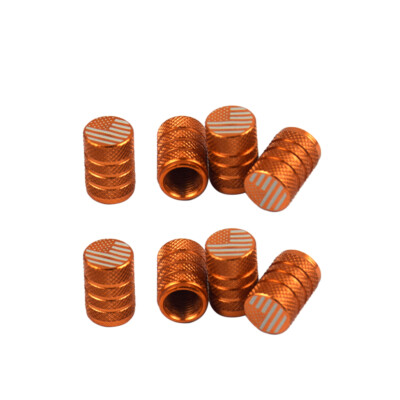 (8x) American Tire/Wheel Stem Air Valve CAPS Set PKW LKW orange