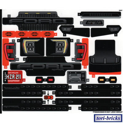 Lego Technik Aufkleber zum 42126 Ford F-150 Raptor »NEU«