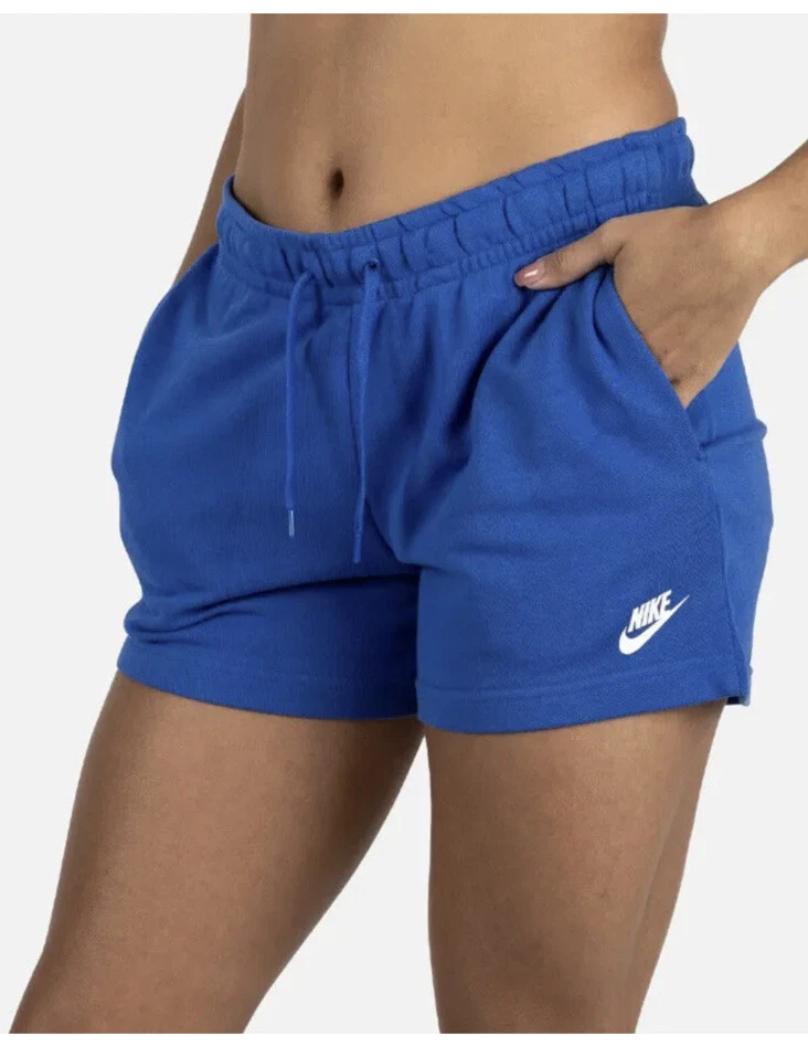 NWT Nike WOMEN SPORTSWEAR CLUB FLEECE SHORTS BLUE CJ3924 480 Sz L