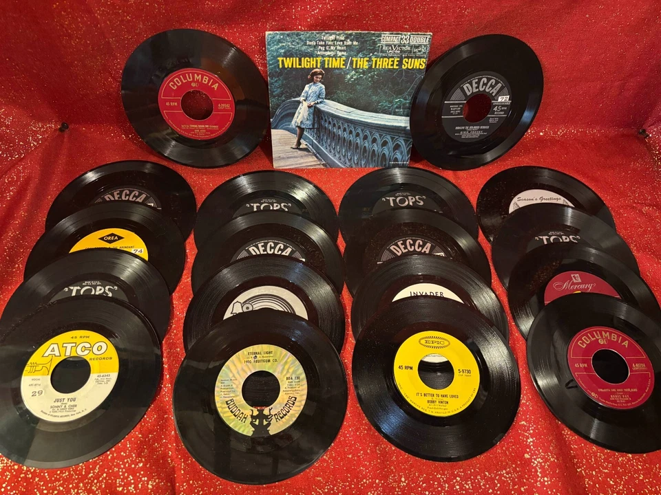 45 RPM Records Lot | 42 total records! | Amfile Platter-Pak | 1961 | Christmas Foto 2 de 4