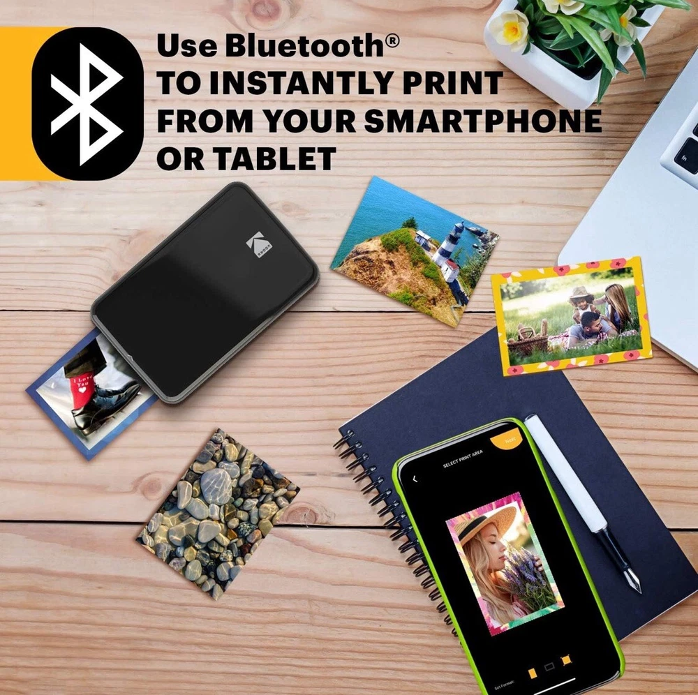 KODAK Step Instant Photo Printer-Portable Wireless Mini Printer, Bluetooth, Blk