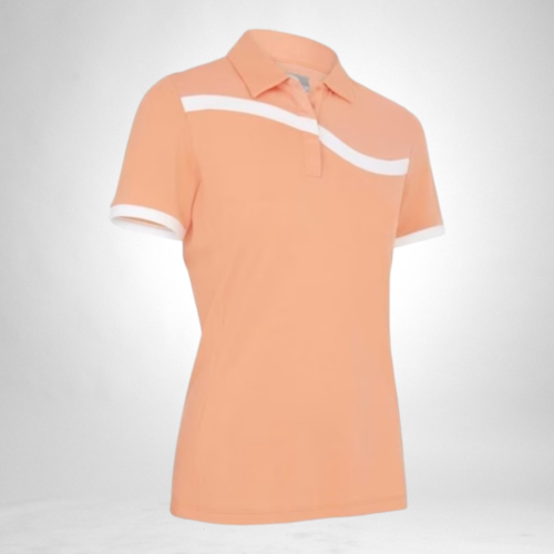 Callaway Golf Polo Color Block Mesh Detail Snap Front Women's S, M, L Persimmon - 第 1/10 張圖片