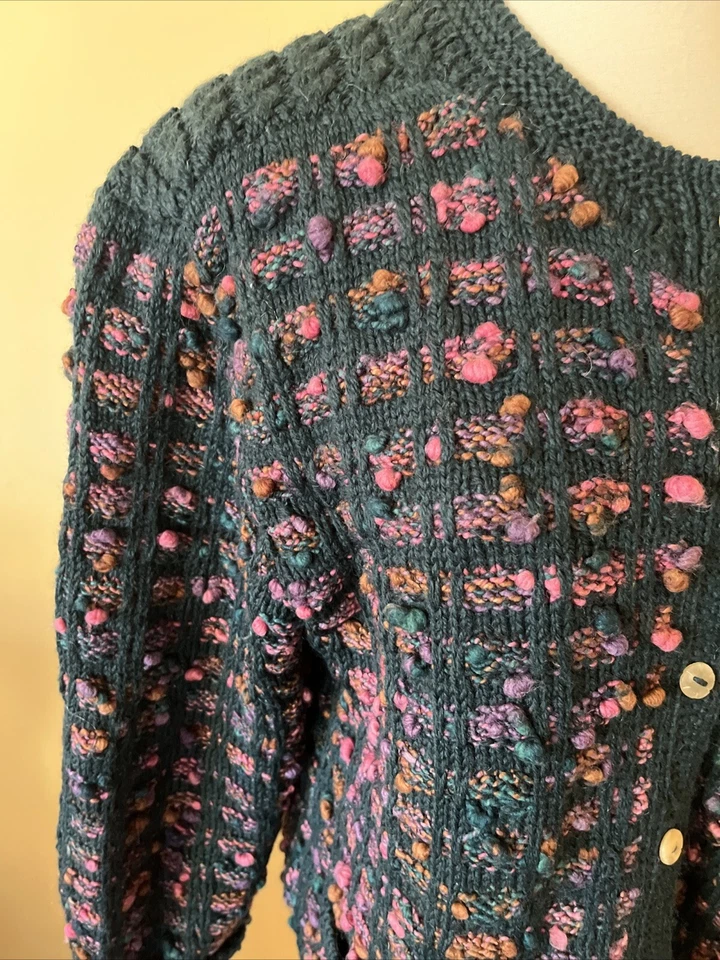 Cárdigan suéter vintage Peruvian Connection 100 % lana gruesa para mujer talla L” Foto 2 de 4