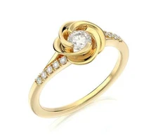 Stylish Style Floral Engagement Ring 2.5ct Simulated Diamond Yellow Gold Plated