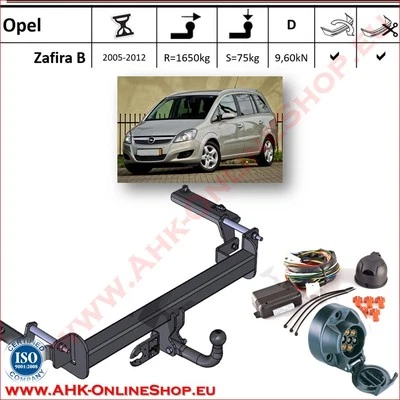 AHAKA Gancio traino pour OPEL Zafira B 05-12 + elettrico 7-poli OMOLOGAZIONE | NUOVO