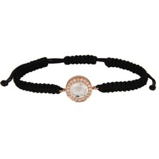 Clear Crystal Quartz Black Cord Bracelet 925 Silver Friendship Bracelets