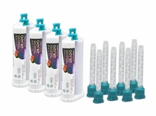 Genie 4x50ml Cartridges Heavy Body Rapid Set Impression Material + 8 Mixing Tips