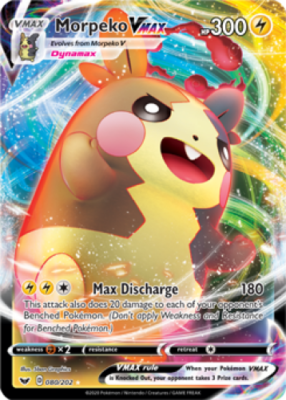 1x Morpeko VMAX 080/202 ULTRA RARE Sword & Shield Pokemon TCG Card