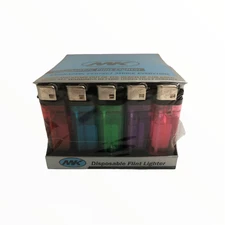 MK 50 Pack Disposable Flint Lighter Multi-Color Perfect Strike