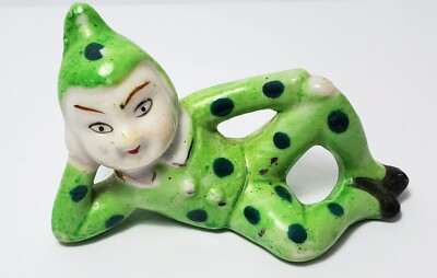 Green Polka Dot Pixie Lounging Made in Japan 1950s