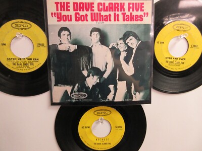  4 THE DAVE CLARK FIVE HIT 45's+1PICTURE[YOU GOT WHAT IT TAKES]  THE 60's! 