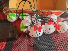 Hello Kitty String Lights 8 2014 Gemmy Battery Operated,  Work, Tested Kawaii 