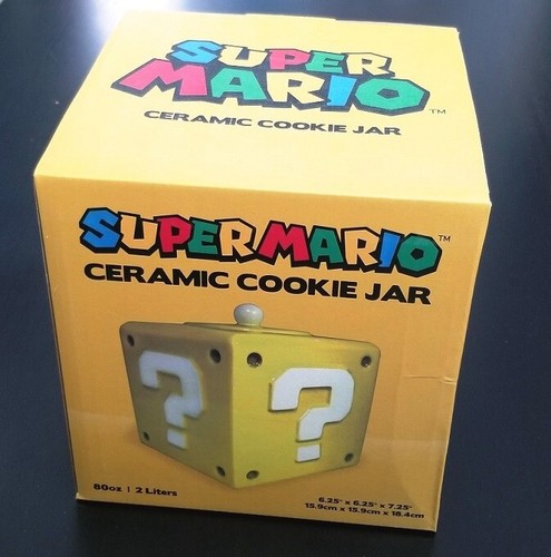 2017 Official Super Mario Bros Question Mark Block Ceramic Storage / Cookie Jar - Picture 9 of 11
