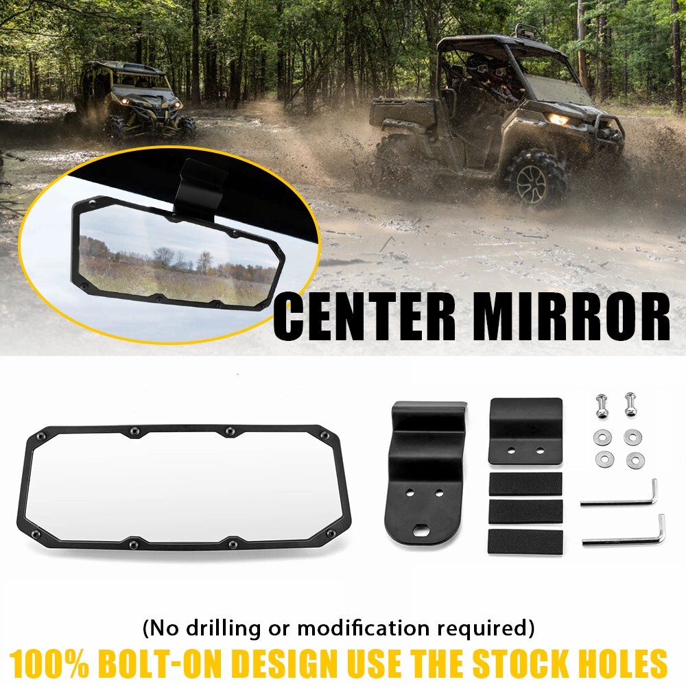 Adjustable Center Rear View Mirror For 2015+ Polaris Ranger 570/900/1000/Crew EA