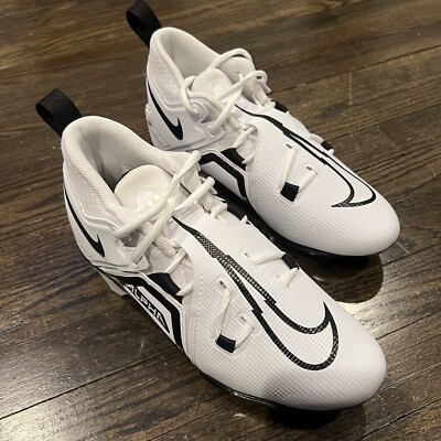New Men\'s Nike Alpha Menace Pro 3 Football Cleats White Black CT6649-100 Size 11 Nike Alpha Menace Pro 3 Football Cleats Shoes White Black  main image 4