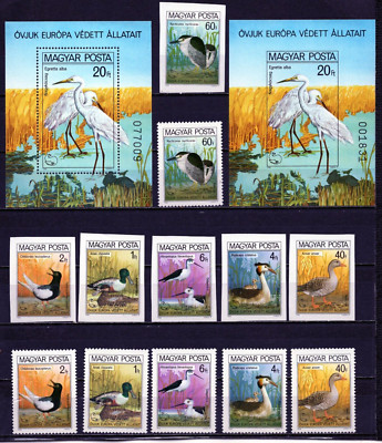 HUNGARY 1980 BIRDS 2 SETS OF 6 STAMPS & 2 S/S PERF. & IMPERF. MNH | eBay