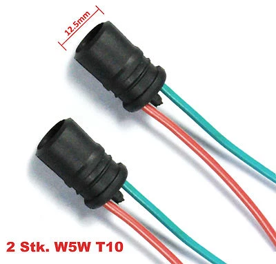 2x W5W T10 Gummi Sockel Glassockel Fassung Standlicht Parklicht Stecksockel T10b - Image 1 of 4