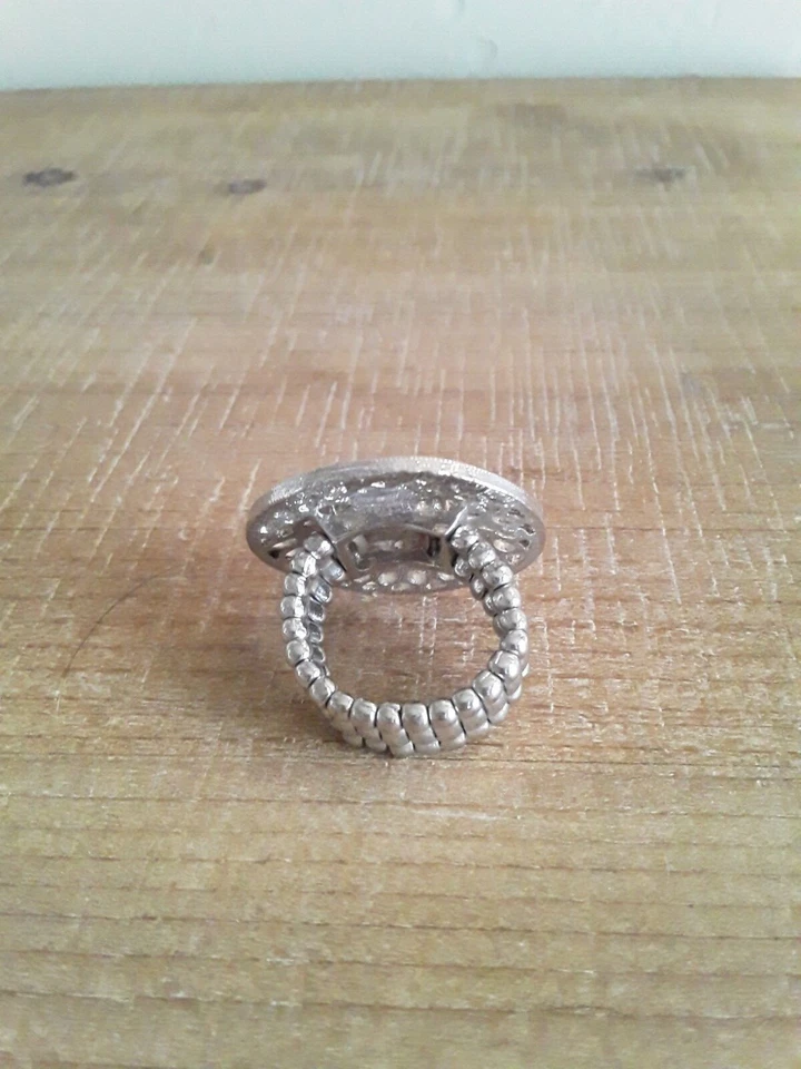 Anillo elástico negro y plata 1928 nuevo Foto 2 de 4