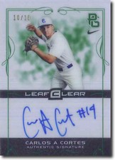 CARLOS A CORTES 2015 Leaf Perfect Game AllAmerican Rookie GREEN Acetate Auto /10