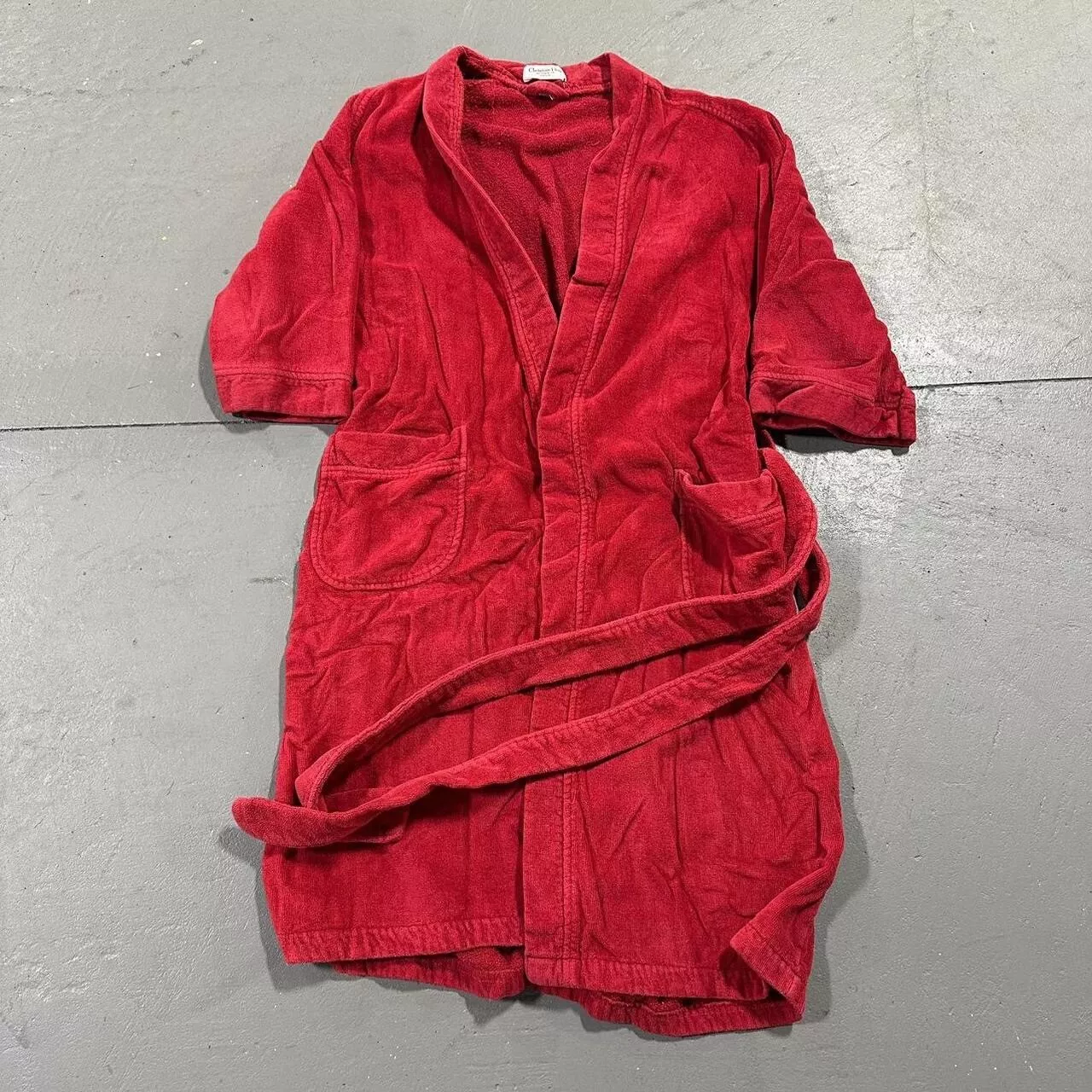 Robe de bain en tissu éponge rouge années 90 Christian Dior taille unique convient à tous