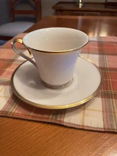 Vintage Lenox Eternal Gold Bands Porcelain China Coffee Tea Mug W/ Saucer LENOX