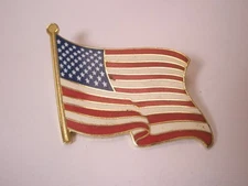 American US Flag Vintage LARGE Tie Tack Lapel Pin old glory patriotic k130