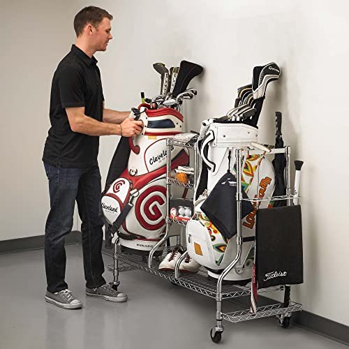 SafeRacks Golf Equipment Organizer Rack, Garage Storage Rack, Steel Wire - WHITE